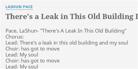 a leak in this old building lyrics